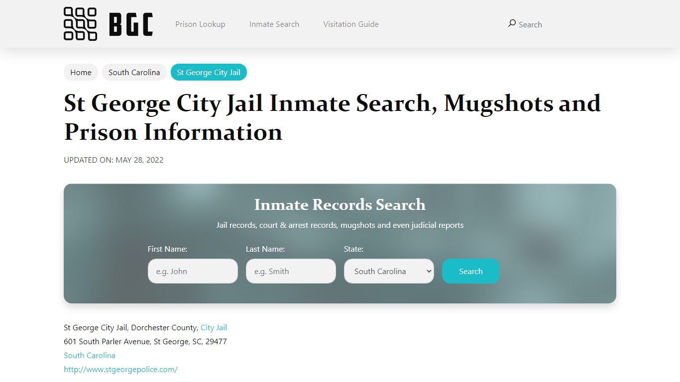 St George City Jail Inmate Search, Mugshots, Visitation ...