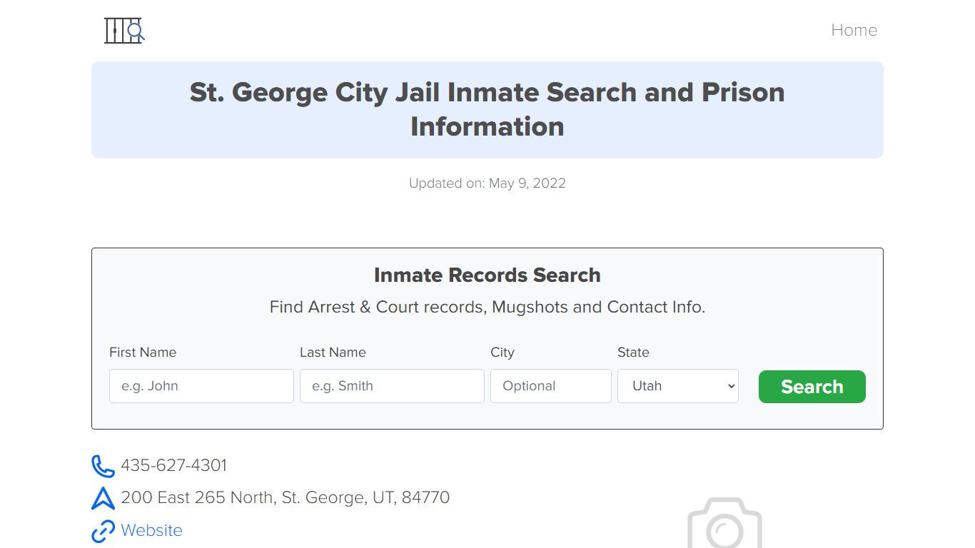 St. George City Jail Inmate Search, Visitation, Phone no ...